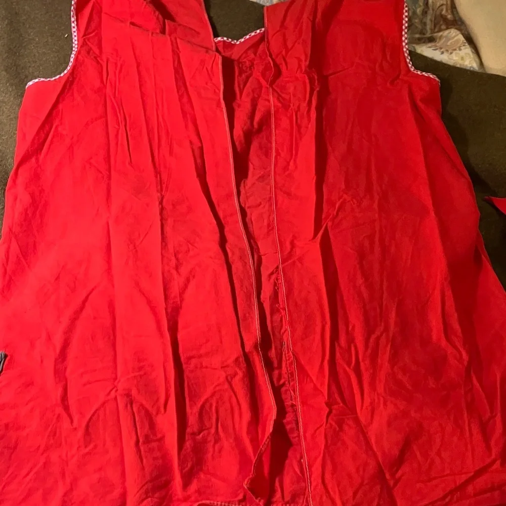 1950’s smock apron with gingham pockets